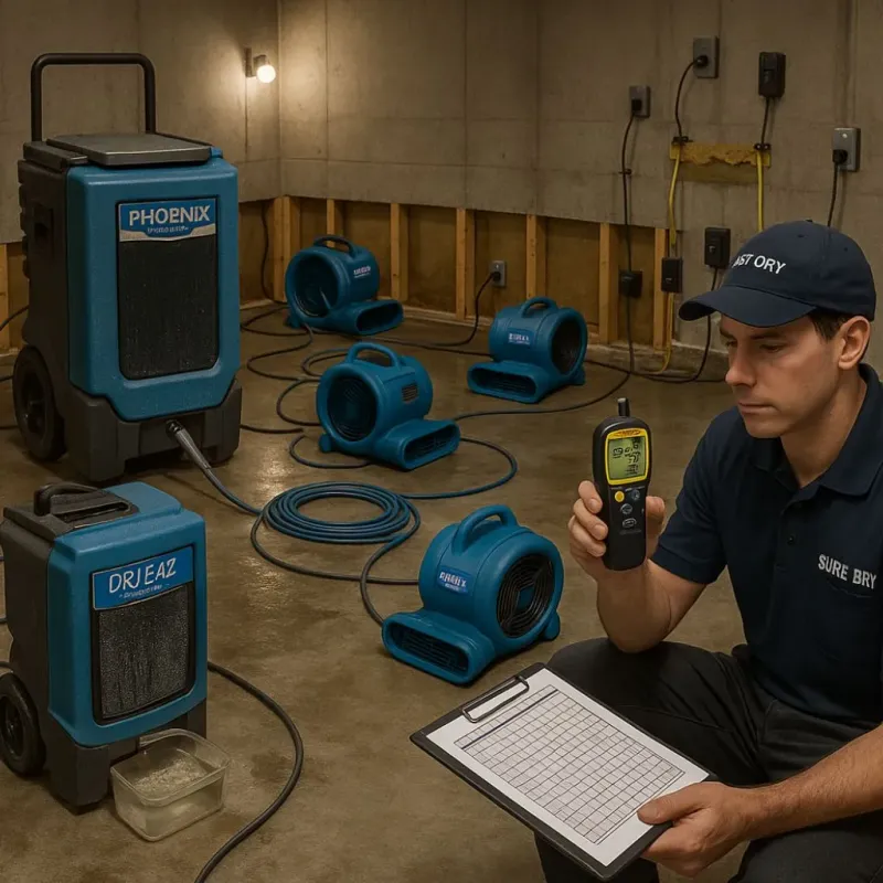 Structural Drying and Dehumidification process in Arlington Heights, IL